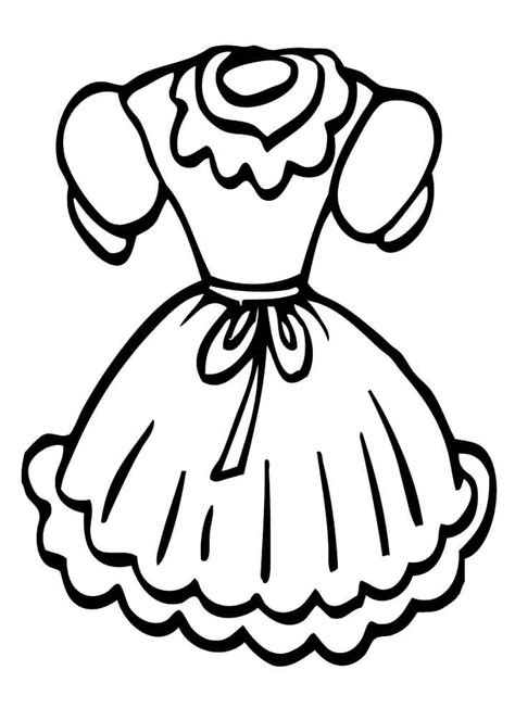 simple dress coloring page  printable coloring pages  kids