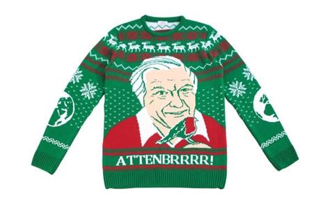 attenbrrr david attenborough christmas jumper   clothing funny christmas jumpers