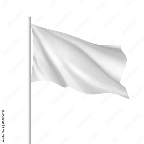 white waving flag template clean horizontal flag   design empty blank  flag