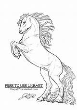 Horse Rearing Coloring Pages Lineart Deviantart Horses Friesian Frisian Drawing Drawings Use Line Adult Color Sketch Draw Clip Easy Animal sketch template