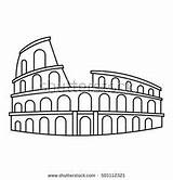 Kids Colosseum Rome Easy Roman Drawing Draw Drawings Coloring Pages Romans sketch template