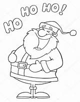 Santa Laughing Clipart Claus Outline Coloring Clip Ho Outlined Clipground Depositphotos sketch template