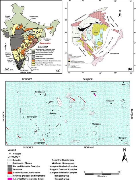 geological maps  showing location  bastar craton  india redrawn