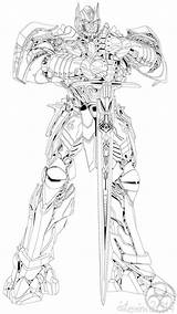 Optimus Pintar Sword Ausmalen Bumblebee Dibus Transformer Kratos Extinction Beast Robot öffnen sketch template