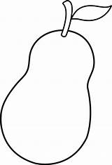 Pear Clipart Fruits Clip Cartoon Outline Fruit Line Coloring Cliparts Colorable Library Sweetclipart Clipartmag sketch template