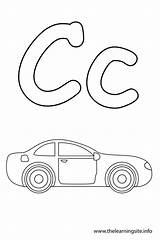 Alphabet Letter Coloring Outline Car Pages Flash Cards Print Flashcard Worksheet Abc Color Printable Kids Thelearningsite Info Letters Learning Outlines sketch template