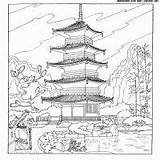 Coloring Pages Temple Japanese Printable Book Nara Sheets Adult Favoreads Adults Drawing Pagoda sketch template