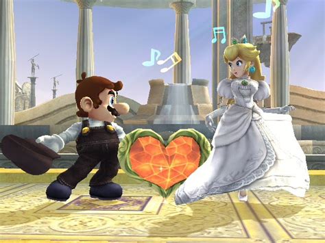 Mario Peach Is Mario And Peach Dancing