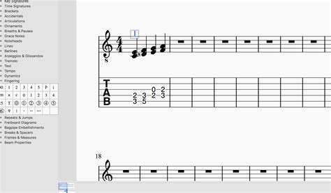tab fingerings positioned wrongly musescore