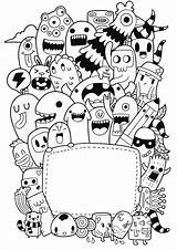 Monstruos Doodles Vexx Mudah Freepik Garabateados Garabatos Cosas sketch template