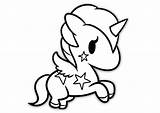 Unicorn Coloring Pages Cute Simple Cartoon Chibi Printable Easy Kids Color Print Adults Girls Adorable Coloringbay sketch template