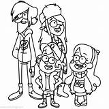 Dipper Wendy Mabel Xcolorings Lineart Waddles 171k sketch template
