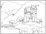 Castle Coloring Pages Chateau Coloriage Buildings Architecture Colouring Imprimer Drawing Adult sketch template