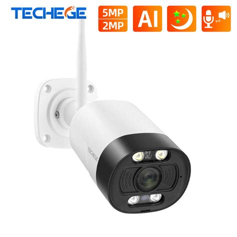 techege ai smart mp wireless ip camera outdoor onvif security camera color night vision human