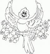 Coloring Spring Bird Pages Fairy Colouring sketch template