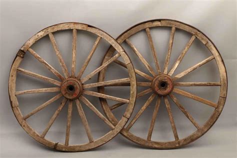 pair  antique wagon wheels