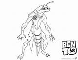 Ben Coloring Pages Ripjaws Alien Force Printable Kids sketch template