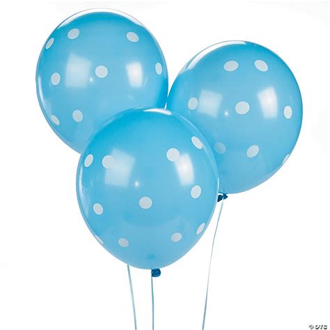 blue polka dot  latex balloons oriental trading