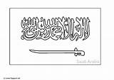 Coloring Arabia Saudi Flag Pages Printable Kids sketch template