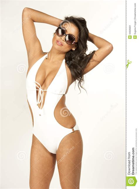 Asian Swimsuit Model Stock Image Image 34926001