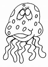 Jellyfish Coloring Pages Cute Animals sketch template