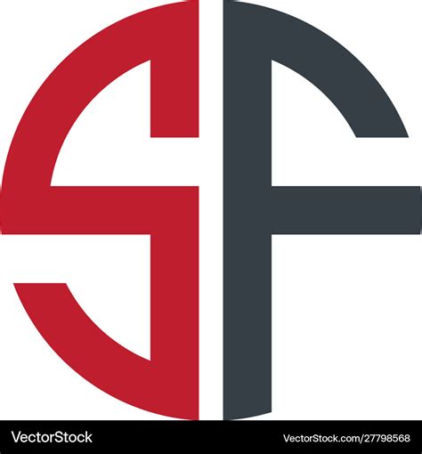 initial letter sf creative design logo royalty  vector