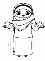 Mewarnai Mengaji Kartun Sketsa Muslimah Tren Gaya Populer Sedang Posted Sumber Muslim sketch template
