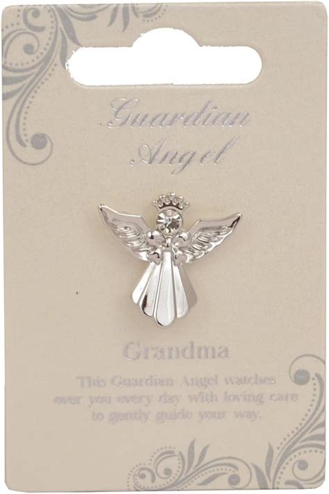 guardian angel grandma t idea pind badge brooch pin silver