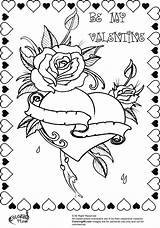 Coloring Pages Valentine Rose Heart Adult Teamcolors sketch template