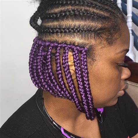purple  black box braids  natural hairstyles