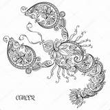 Astro Crayfish Zentangle Book Kreeft Polarity sketch template