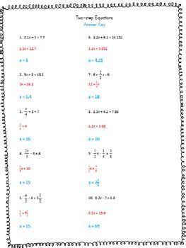 solving  step equations worksheet math matematika pinterest