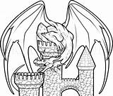 Dragons Zeichnen Dragoart Medieval Drachen Drache Burg Menggambar Schritt Dawn Bagian Kalian Smok sketch template