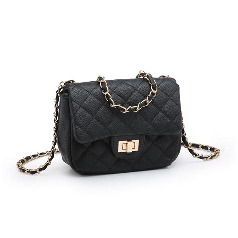poppy poppy classic quilted crossbady bag vagan leather mini shoulder
