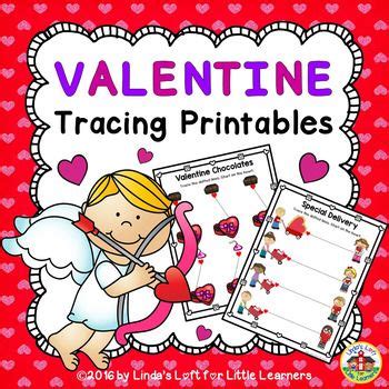 valentine tracing printables preschool activities daycare themes
