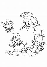 Pez Espada Pesce Juega Pescado Colorare Schwertfisch Malvorlage Spada Spielt Fisch Zwaardvis Speelt Kleurplaat Gioca sketch template