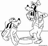 Goofy Pluto Coloring Pages Disney Dff1 Donald Printable Mickey Coloringkidz Dog sketch template