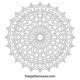 Mandala Geometric Lotus Vector Pattern Freepatternsarea Flower Printable Drawing Coloring Patterns Designs Pages Stencil Circle Step sketch template