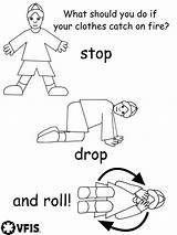 Stop Drop Roll Fire Safety Coloring Pages Printables Kids Prevention Preschool Worksheets Worksheet Week Department Do Activities Catch Clothes Printable sketch template