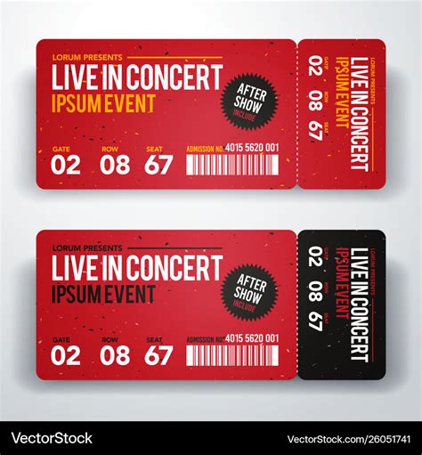 concert ticket design template  party festival vector image