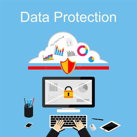 data protection  internet security illustration stock vector