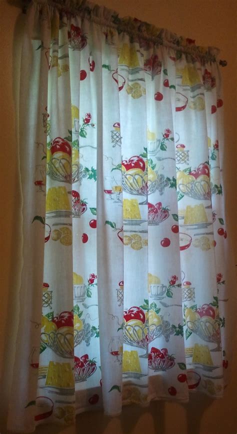 vintage tablecloth curtain   laundry room required  cutting