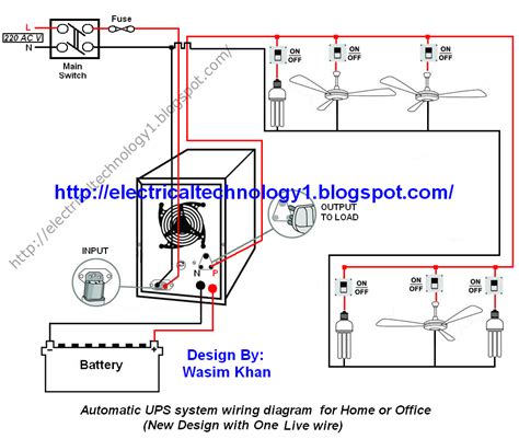 automatic ups system wiring circuit diagram  home  office  design    wire