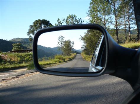 road  rear view mirror  photo  freeimages