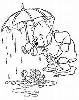 Coloring Pooh Pages Disney Winnie Rainy Ducklings Rain Para Printable Weather Gif Ducks Dibujos sketch template