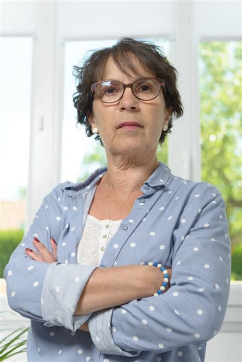 Portrait Of A Mature Brunette Woman Stock Image Image Of Lifestyle