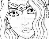 Gypsy Coloring Girl sketch template