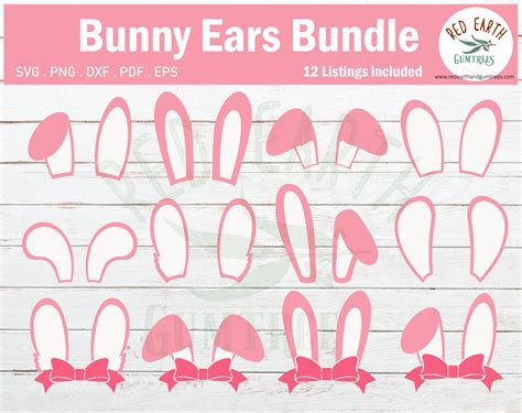 easter bunny ears bundle svg easter rabbit ears bundle svgepspdfdxf