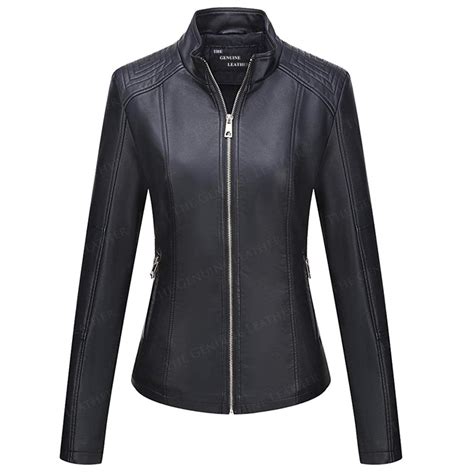 bellivera womens black leather jacket the genuine leather
