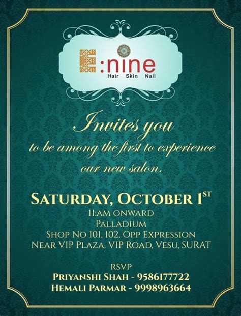 cordially invite    opening    salon enine kindly grace  occasion